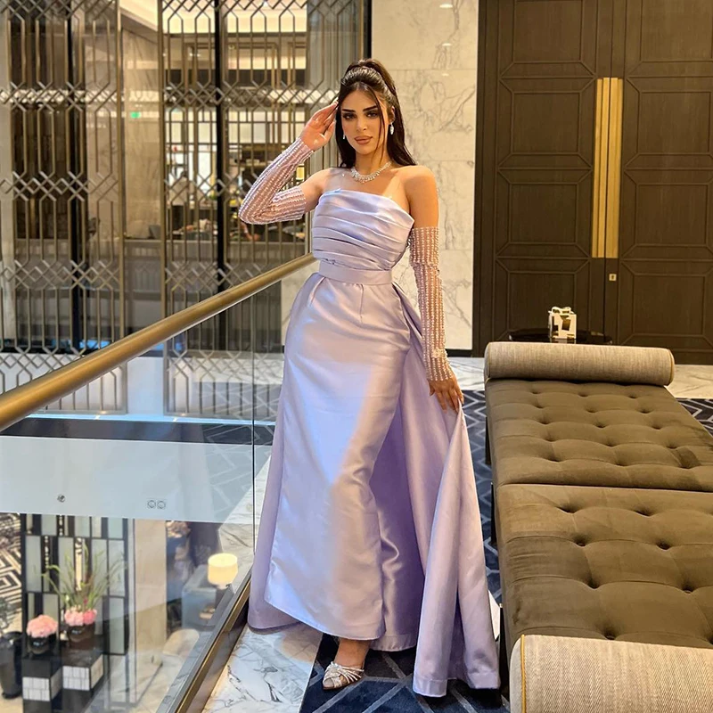 

Eightree 2023 Mermaid Prom Evening Dresses Formal Strapless Party Dress Saudi Arabia Dubai Cocktail Night Prom Gowns Custom Size