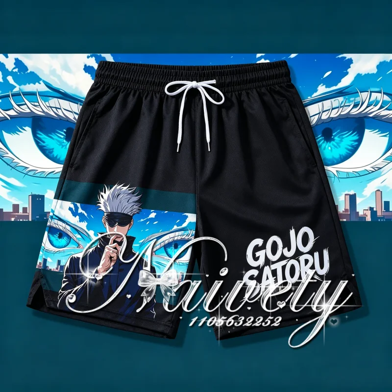 2026 Hot Sale Jujutsu Kaisen Gojo Satoru Domain Expansion Print Quick Dry Loose Shorts Unisex Streetwear Beach Running Pants