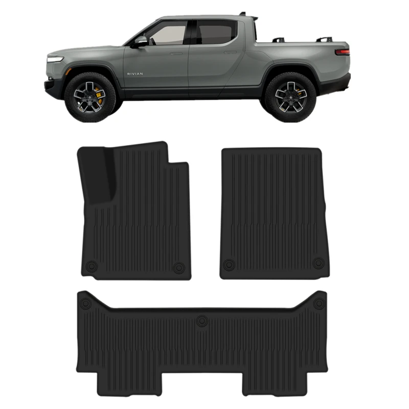 

Custom Fit All Weather Black 2 Row Floor Mat Liner Set Compatible with 2022-2023 Rivians R1T