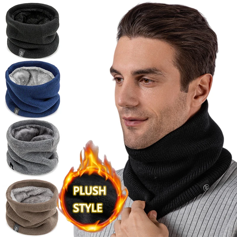 Winter Warmer Strickschal Unisex Verdickter Plüsch Winddichter Halsmanschette Kaltes Wetter Outdoor Sport Ski Laufen Radfahren Schlauchschal