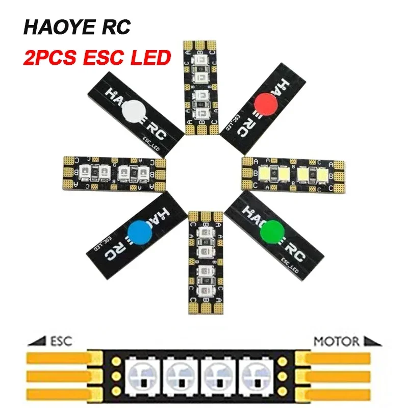 2PCS HAOYE RC ESC LED ESC 1g 6S ESC extension Board Motor RC Arm high light LED 5 inch 3 inch FPV Quadcopter Racing Drone DIY