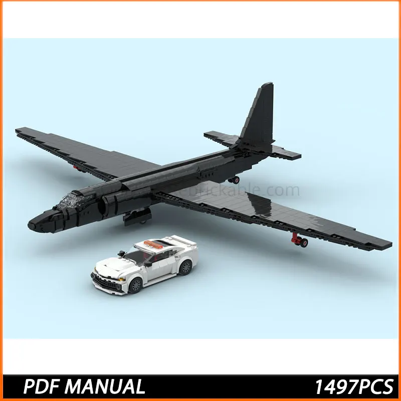 

Конструктор MOC: Военный самолет U-2A Dragon Lady + модель гоночной машины, технологические кирпичики для сборки, праздничный конструктор, игрушка-подарок