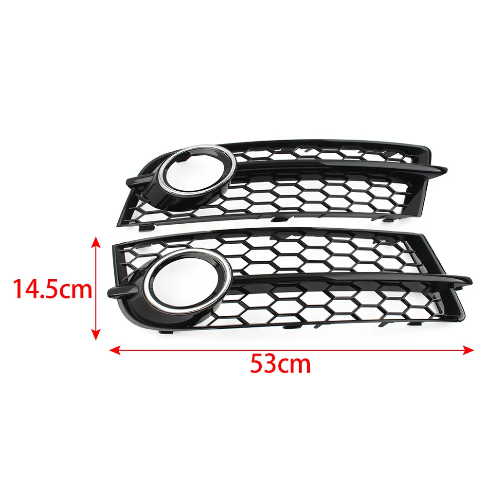 Glossy Black Car Front Bumper Honeycomb Mesh Fog Light Grille Cover For Audi TT 8J 2006 2007 2008 2009 2010 2011 2012 2013 2014