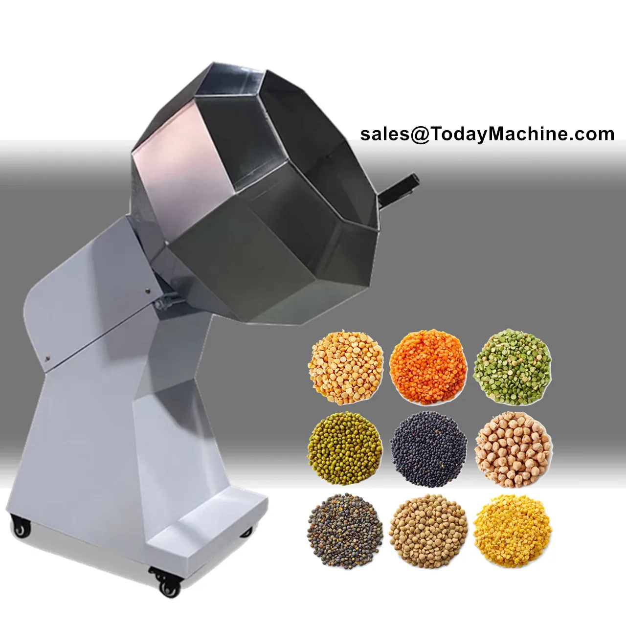 Octagonal Mixer Automatic Flavour Chips Snack Food Drum Coating Flavoring Seasoning Machine