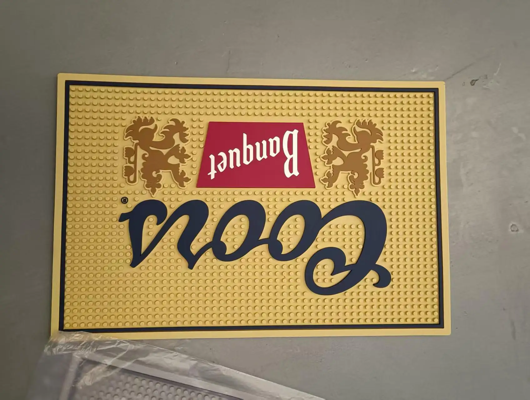 Tapis de bar en PVC bleu écologique et tendance, épais et isolant, pour bureau