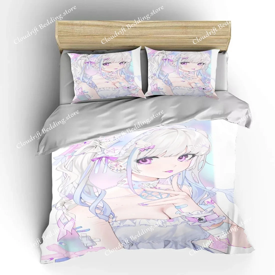 Japanese Anime Moe Double Bed Duvet Cover Bed European Bedding Sets Home Textiles Luxury Pillow Cases Bedroom Bedding Sets