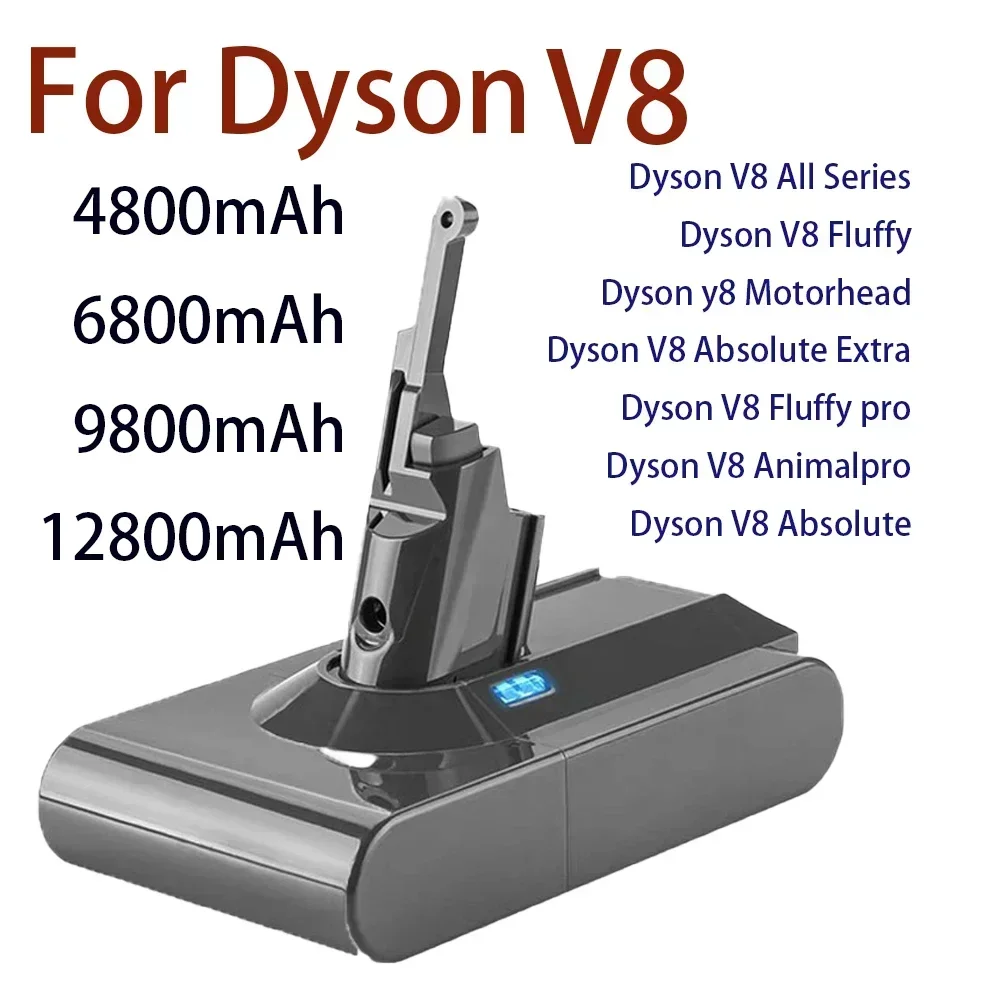 2025New for Dyson V8 21.6V 12800mAh Replacement Battery for Dyson V8 Absolute Cord-Free Vacuum Handheld Vacuum Cleaner Batte