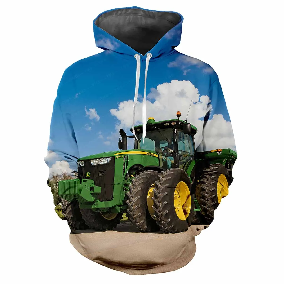 New Tractor Fun 3D Harajuku Agricultural Machine Printing Street Fashion Personality Men Women Soft Trendy Street Hip Hop Hoodie