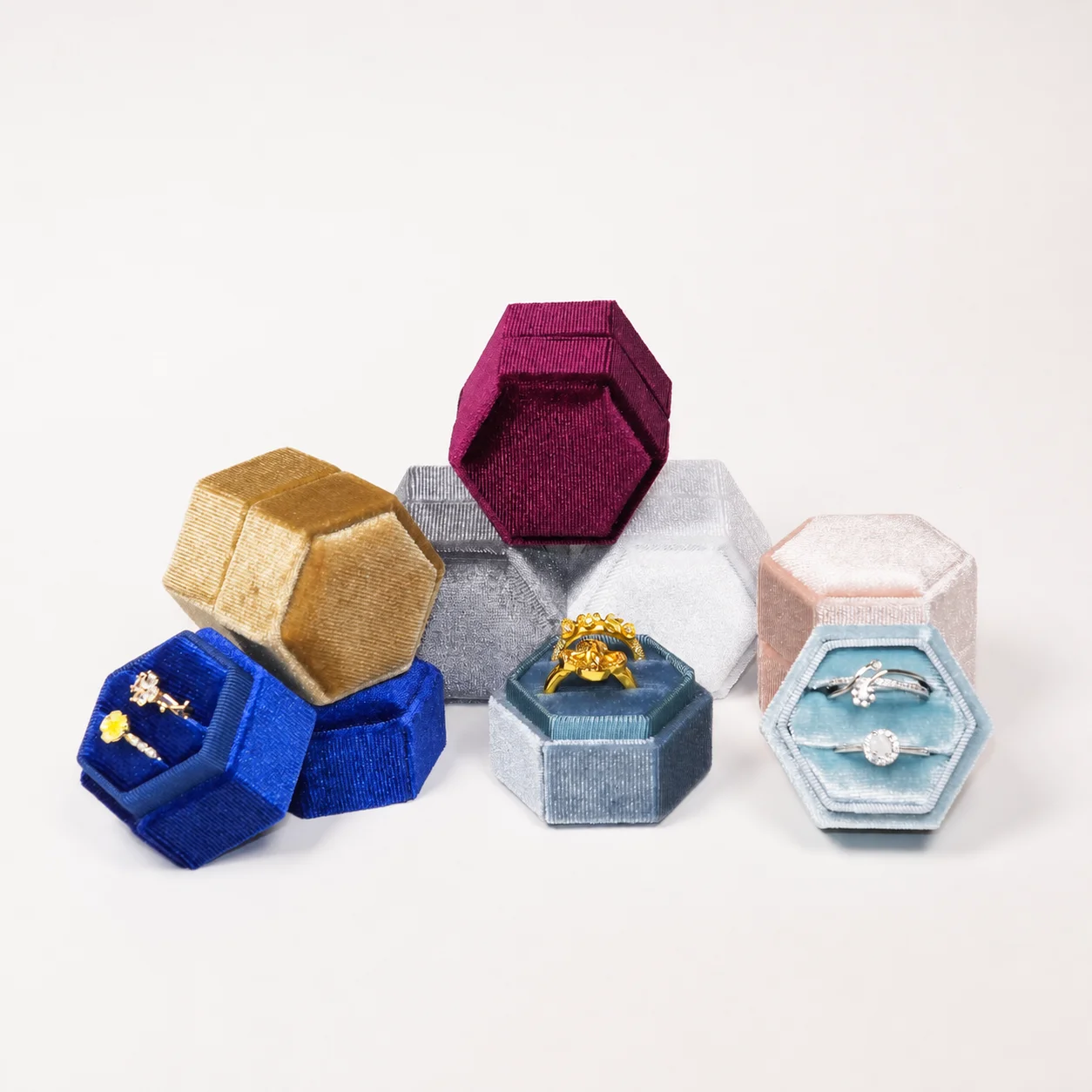 Velvet Jewelry Box Matte Top And Base Lid Ring Box Engagement Ring Box Compact For Home Storage Couple Ring Storage Engagement