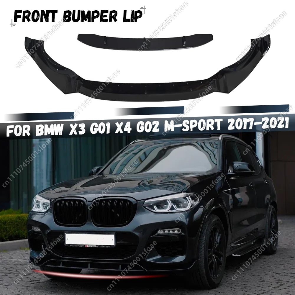 

Car Front Bumper Lip Spoiler Splitter Diffuser Bodykits Tuning For BMW X3 G01 X4 G02 M40i M40d M-Pack M-Sport 2017-2021