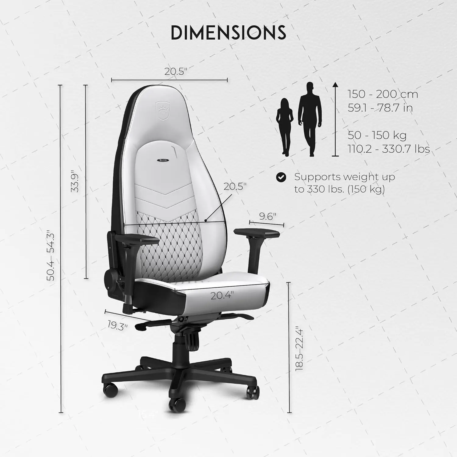 Icon Gaming Chair And Office Chair With Lumbar Support, Pu Faux Leather, White/Black