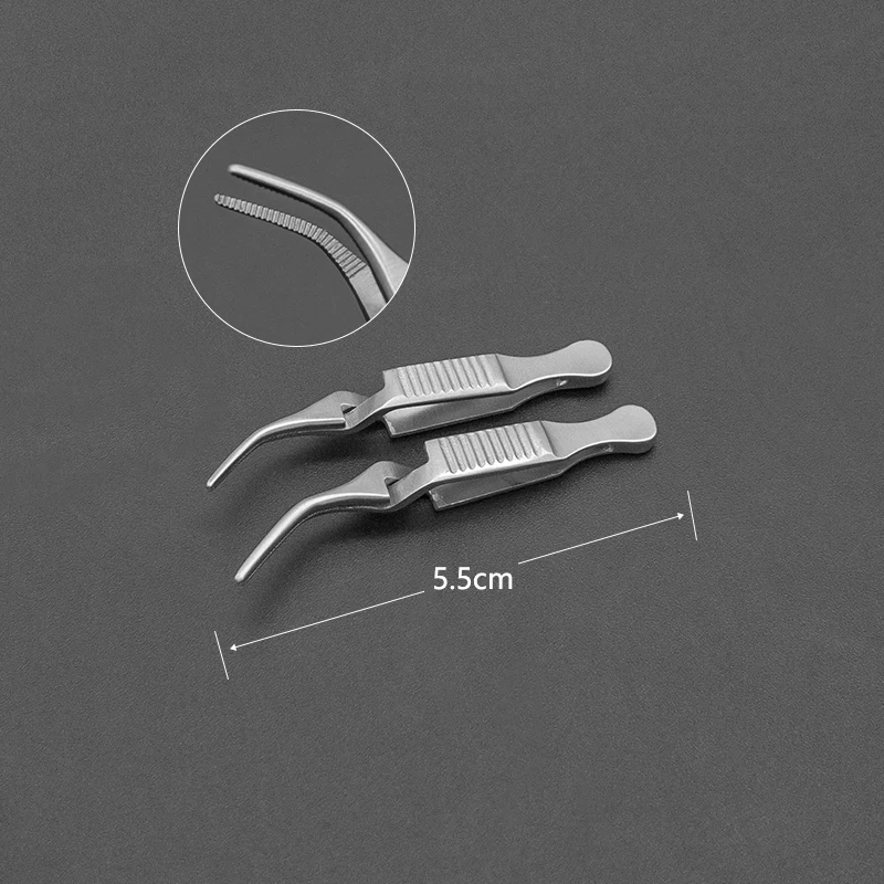 Abrazadera microvascular de acero inoxidable para hemostasia experimental de vasos sanguíneos en ratas y ratones