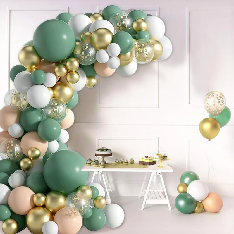 Green Balloon Garland Arch Kit Jungle Safari Party Baloon Wild One Birthday Party Decor Kids Baby Shower Latex Ballon Chain