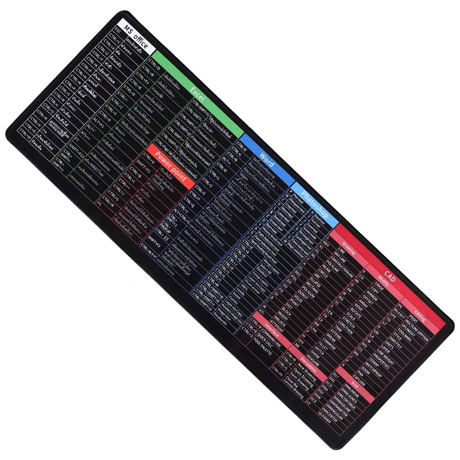 لوحة ماوس مكتب كبيرة الحجم تايلاندية Excel حصيرة مكتبية فائقة النعومة ومضادة للانزلاق من المطاط للألعاب عازلة للبرد