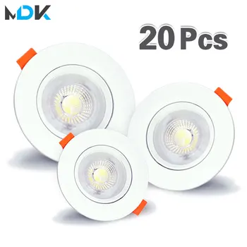20 stks Led Downlight 5 W 7 W 9 W 12 W 110 V/220 V Plafondlamp Inbouwspot Ronde/Vierkante Leds Paneel Licht Spotlight