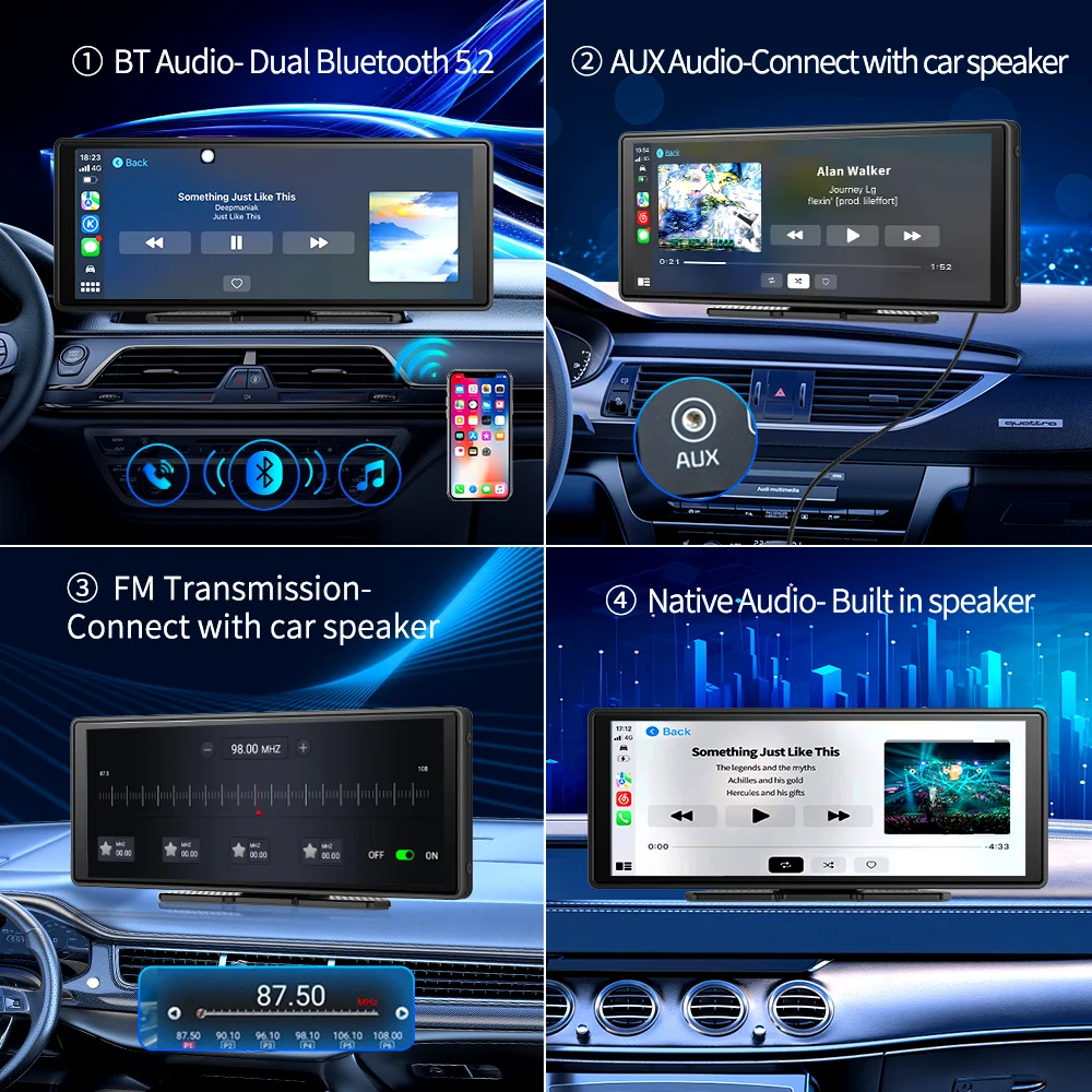 Imagebon 11.3 Inch Dashcam Android 13 Car DVR E20/E50 GPS Navigation BT FM AUX Carplay Android Auto Car Multimedia Player