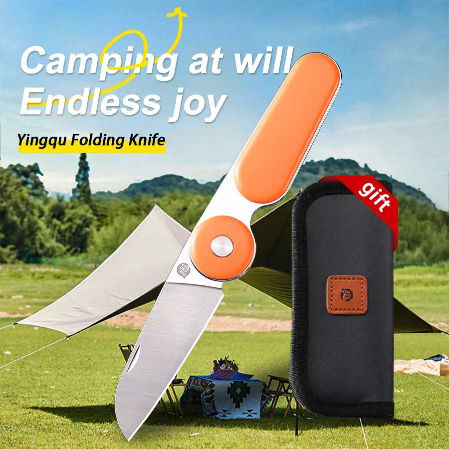 YingQu CP58 Folding Knife 5CR15MOV Stainless Steel Food Grade ABS Handle Outdoor Camping Pocketknives Fruit Cutting Hand Tools