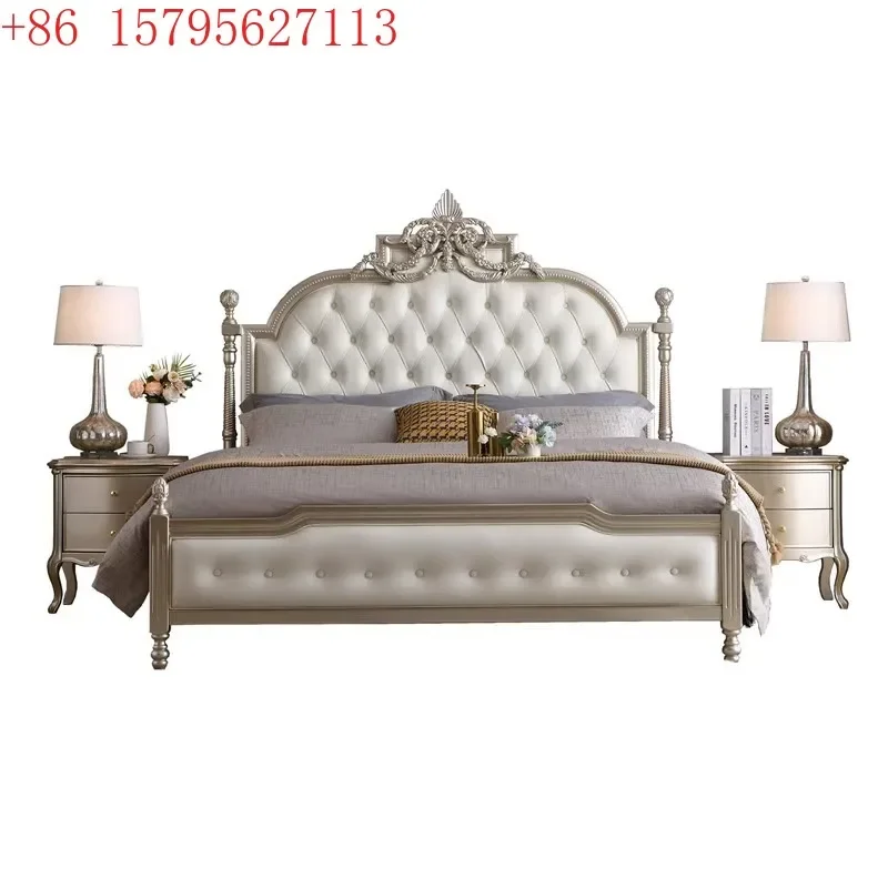 High-end atmosphere new solid wood bed 1.8m double bed master bedroom French 2m bed