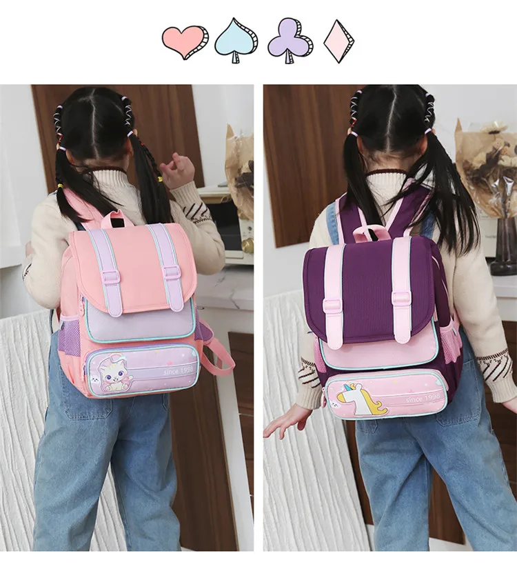 Student Backpacks 2023 New Fashion 1st To 4th Grade Boys and Girls' Bags Cartoon Cute Load Reducing Spine Protection Backpack