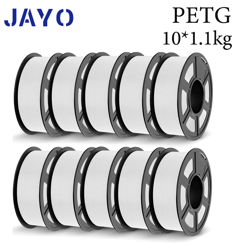Filamenty do drukarek 3D JAYO, 10 rolek, czarne PETG/PLA/HS-PLA/HSPMETG/PLA PLUS/ASA, bez pęcherzyków, gładkie, odpowiednie do druku 3D, 1.75mm — zdjęcie produktu 7
