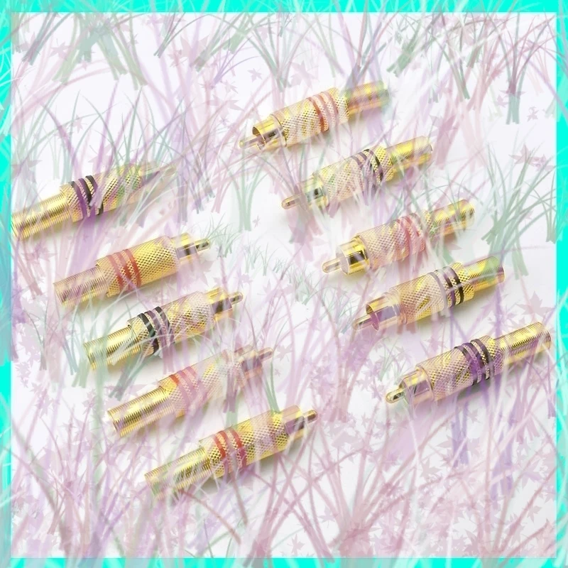 

1/2/5/10pcs RCA Male Plug Connector Non Solder Gold Plated Red+Black Audio Cable Adapter for Video Camera CCTV Camera Security