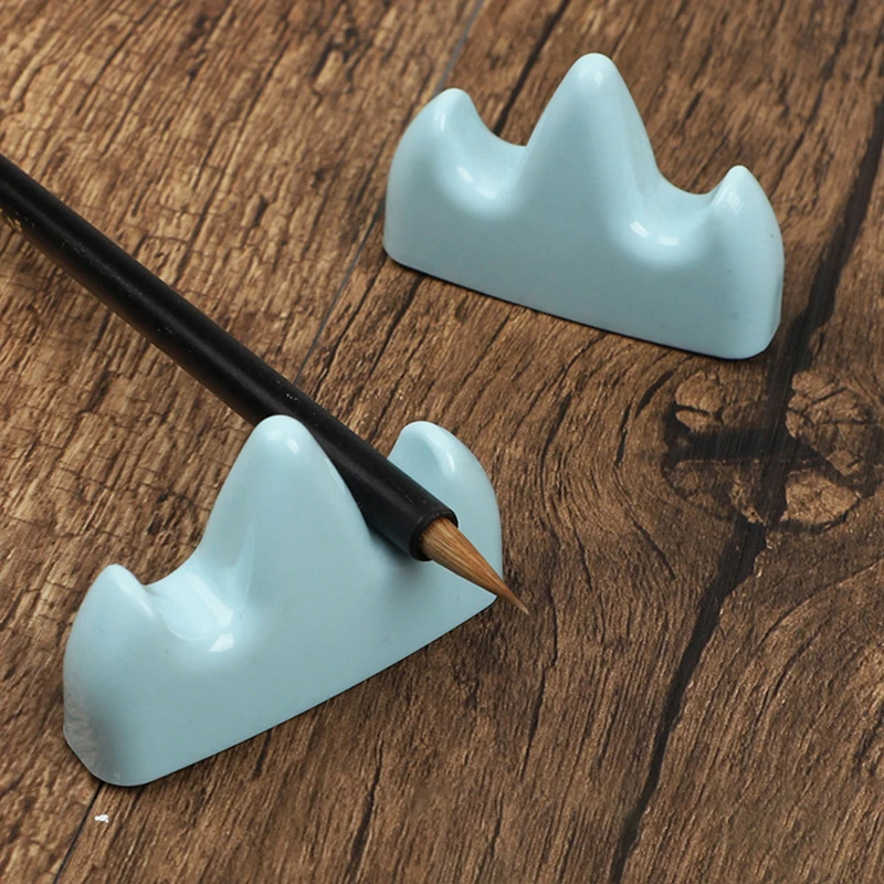 1Pcs Ceramic Writing Brush Holder Chinese Calligraphy Pen Holder Office Supplies