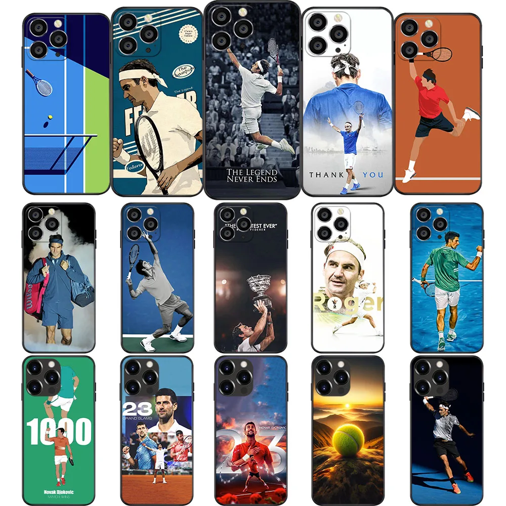 Estojo macio para iPhone 11, 12, 13, 14, 15, Pro, Max, Plus, Mini, Tênis, Roger, Nadal, Tênis