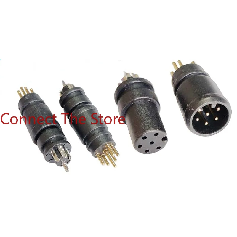 3PCS M8 6P Male And Female Head Black Shared Bicycle Plug GPS Locator Small    Connector