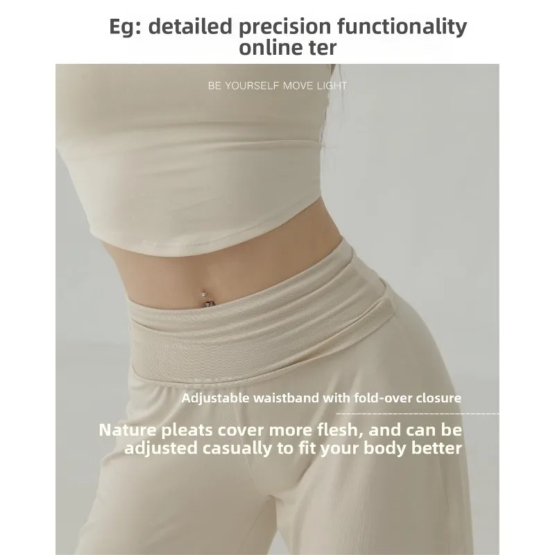سراويل يوجا نسائية مفتوحة المنشعب ناعمة تشبه الساق واسعة الساق سراويل تدريب عالية التمدد ملابس رقص واسعة سراويل رياضية عالية الخصر