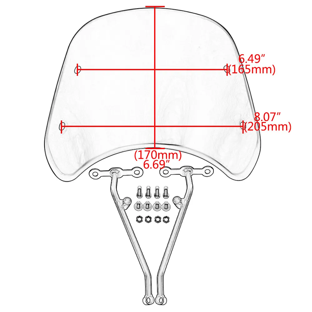 Ветровое стекло для мотоцикла, ветровое стекло с кронштейнами, ветрозащитный экран, аксессуар для ветрового стекла, подходит для Benelli Leoncino 250 500
