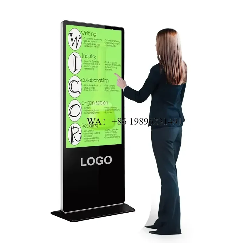 Best Selling Interactive LCD Screen Advertising Displays Indoor Floor Stand SDK Education Shopping Mall Wayfinding Video