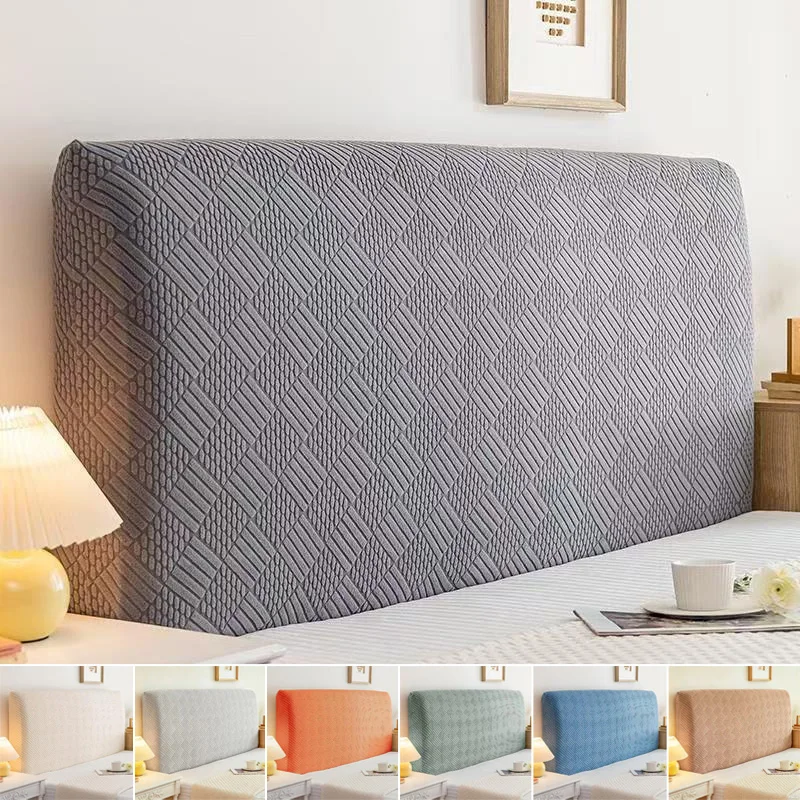 Nordic Jacquard Bed Headboard Cover Elastic All-inclusive Bed Backrest Cover Dustproof Bedside Protector Cover For 1.2-2.4M Bed