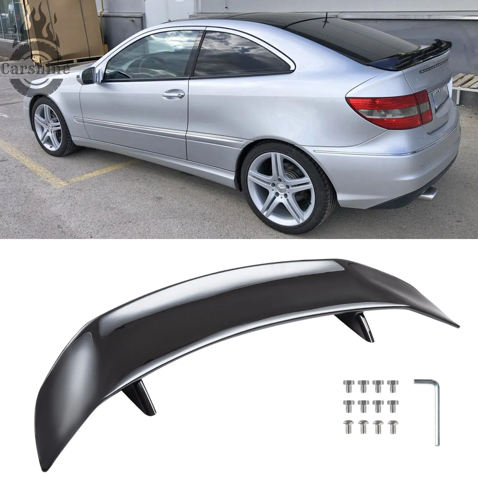 

For 2002 Mercedes Benz CL200 Coupe 47" Rear Trunk Spoiler Wing Lip Gloss Black