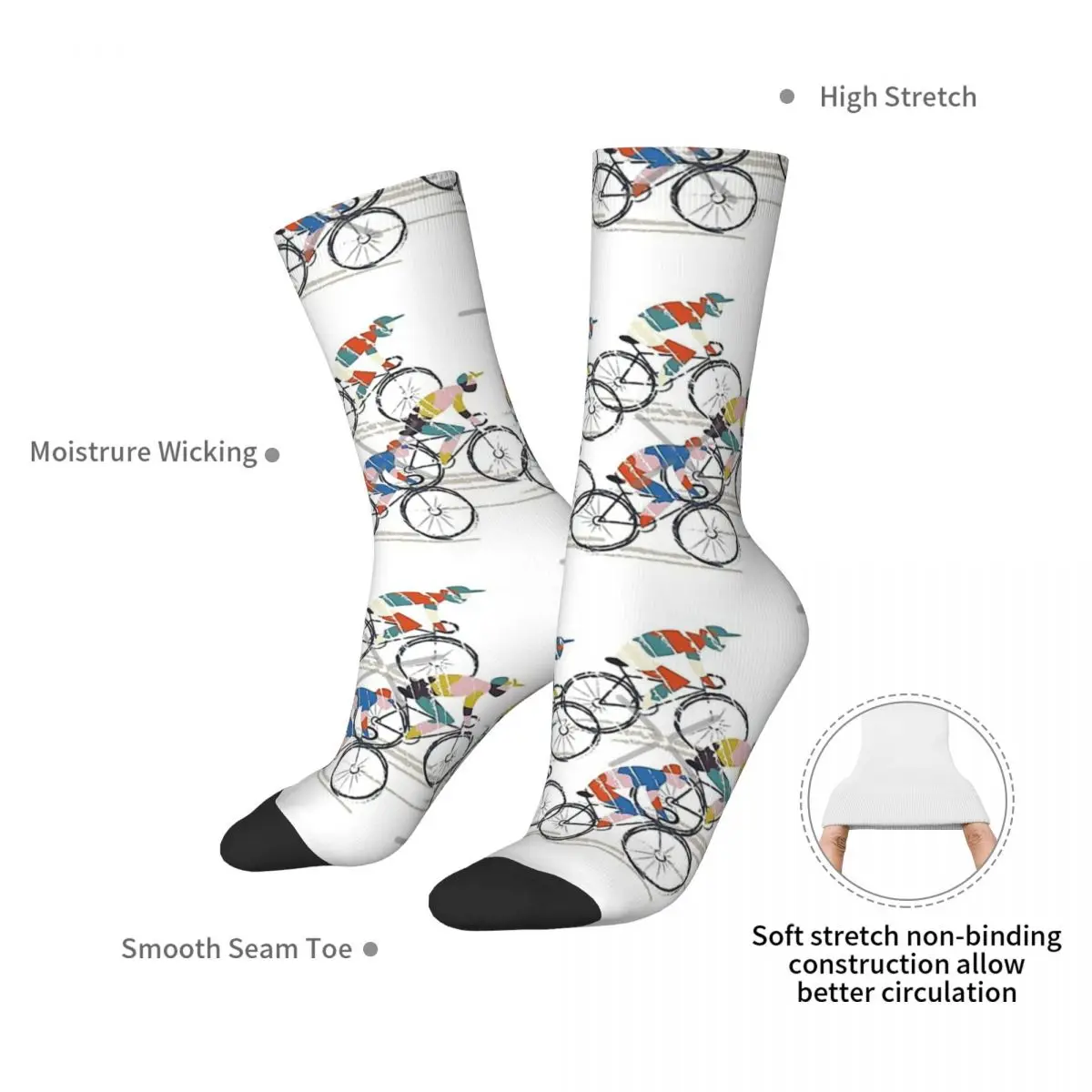 Ride To Win Triathlon Unisex Winter Socks Hip Hop Happy Socks street style Crazy Sock