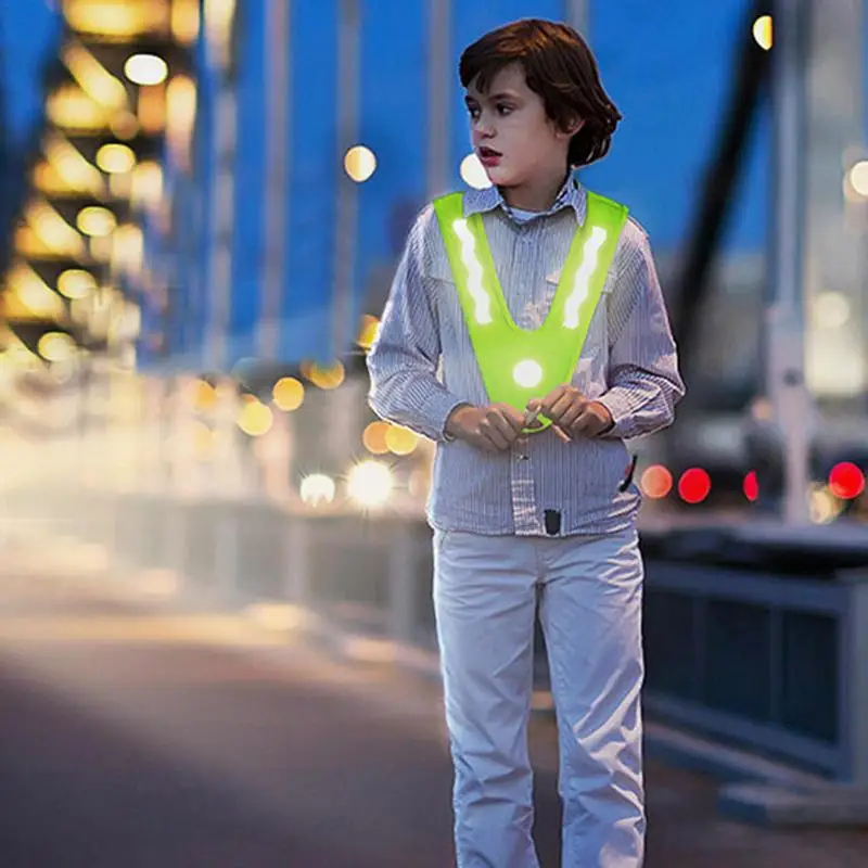 Kids Reflective Vest Cycling Jogging Safety Highlight Reflective Vest Night Work Security Running Reflective Straps For Adults