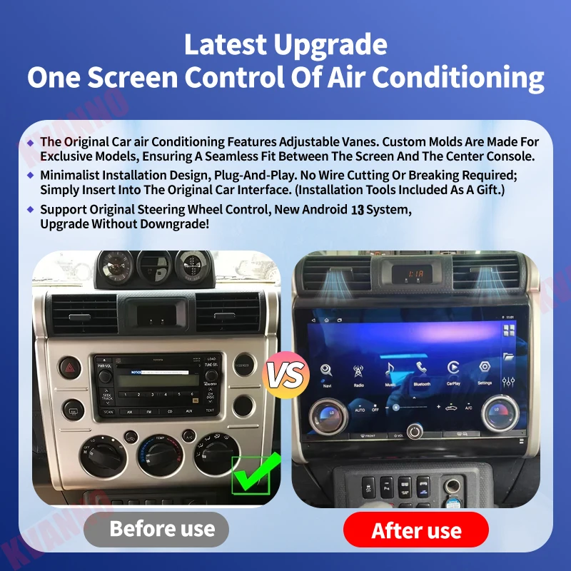 2Din Car Radio For TOYOTA FJ Cruiser J15 2007-2024 Android 13 Qualcomm 680 GPS Multimedia Video Player Stereo Carplay WiFi Sreen