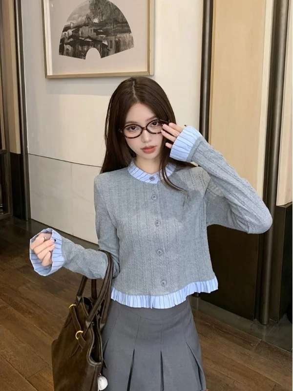 ay Strickjacke Dr. Damen 2025, neuer Frühherbst, koreanischer Stil, ganzes Set, College Sle Faionable Ensemble