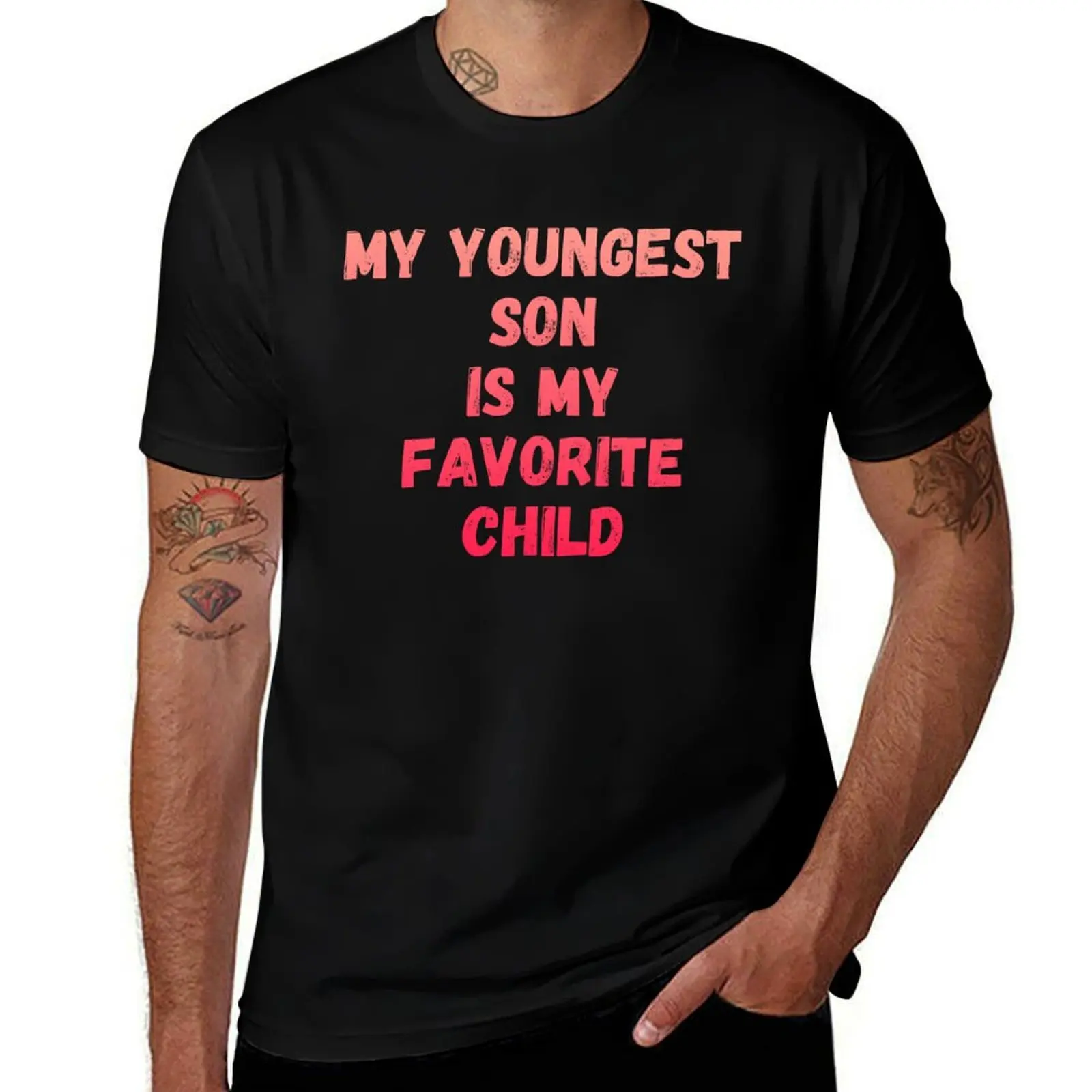 

Футболка My Youngest Son Is My Favorite Child, мужские футболки, высококачественная футболка люксового бренда, мужская футболка из 100% хлопка, люксовый бренд