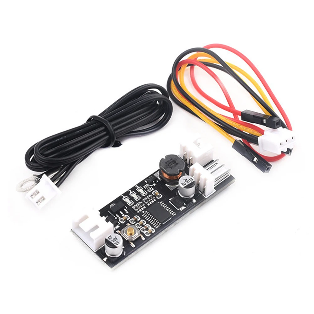 

PWM DC 2-3 Wire Fan Temperature Controller Speed Controller 12V 0.8A Chassis Computer Noise Reduction Module NTC 50K 5%-100%