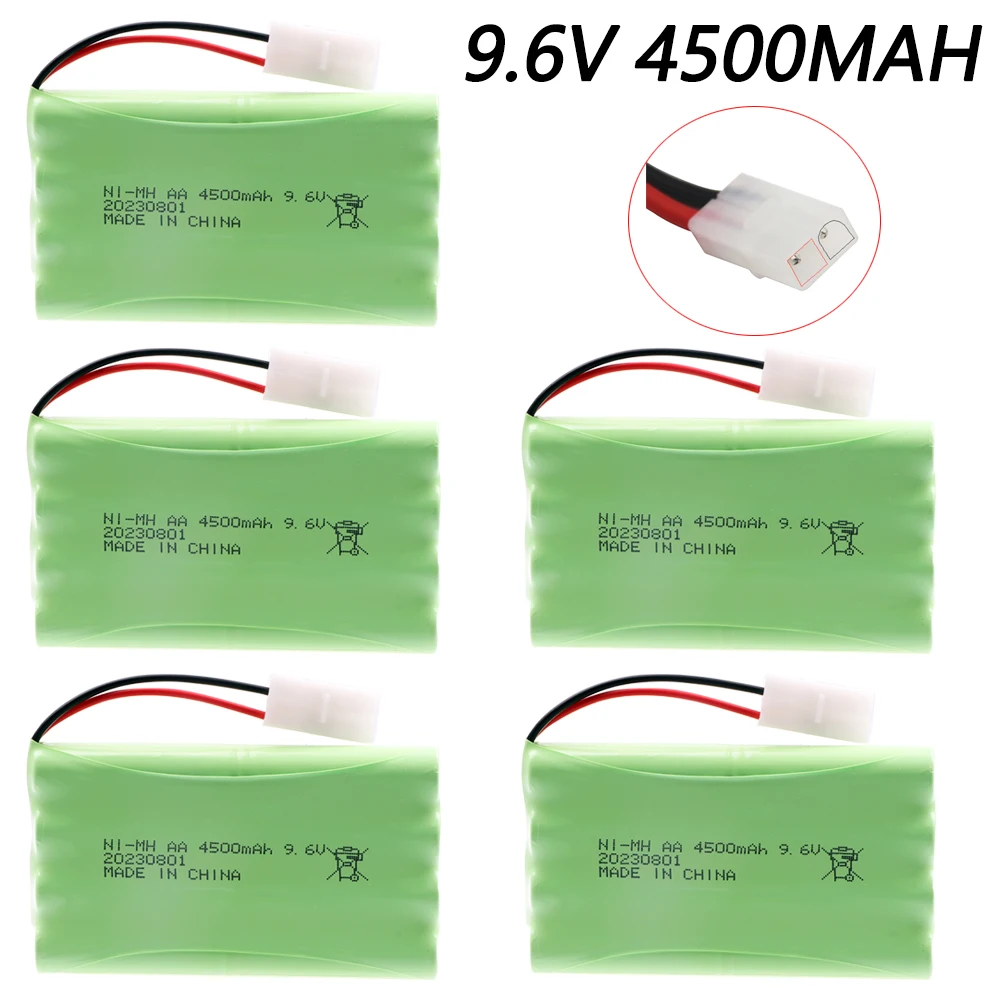 Bateria Recarregável NI-MH para Brinquedos de RC, Brinquedos, Carros, Tanques, Robôs, Armas, Barcos, Tomada TAMIYA, 9.6V, 4500mAh, 3000mAh, Pilhas AA, 9.6V