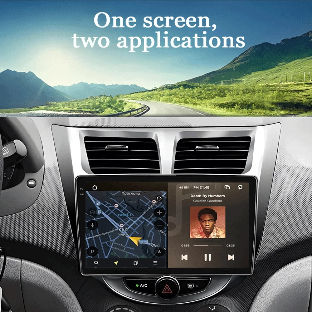 راديو سيارة أندرويد 15 لشركة هيونداي سولاريس فيرنا أكسنت 1 2010 - 2016 مشغل فيديو الوسائط المتعددة 2 Din DVD وحدة رأس Carplay GPS FM