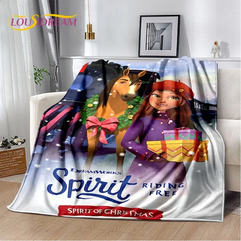 Riding the spirit free horses cartoon SRF soft plush blanket, flanel blanket throw blanket blanket sofa cover for living room be