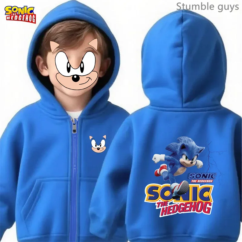سونيك كيدز أنيمي الرمز البريدي هوديي ربيع الخريف ملابس الأولاد الفتيات ملابس رياضية ملابس يومية غير رسمية #5