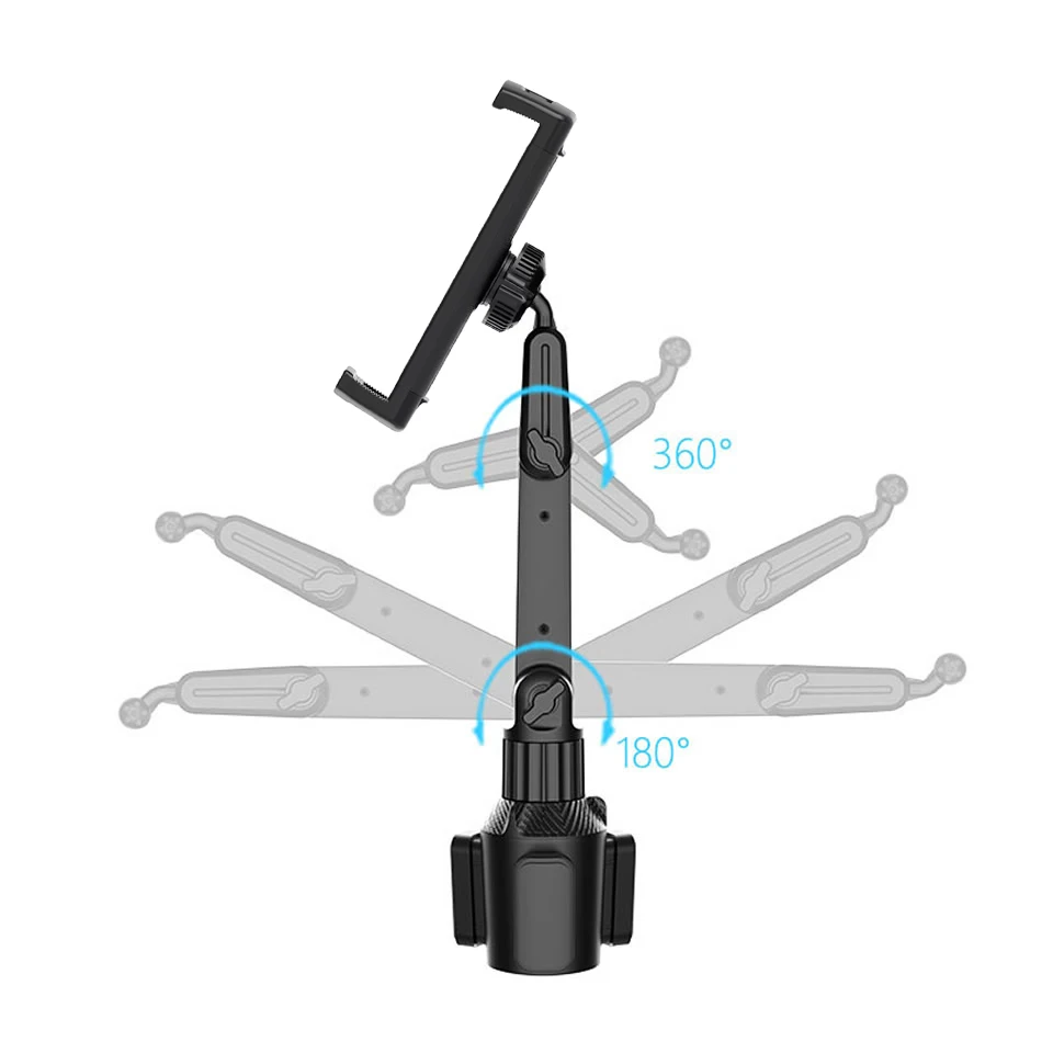 HKGK portabicchieri per auto supporto per telefono supporto per Tablet universale ad angolo regolabile per auto per Tablet PC GPS da 4-16 pollici