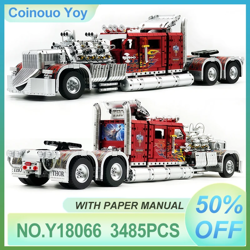 Alta qualidade em estoque y18066 moc técnico rc thor 24 caminhão bloco de construção tijolos montagem modelo diy brinquedos meninos presentes natal