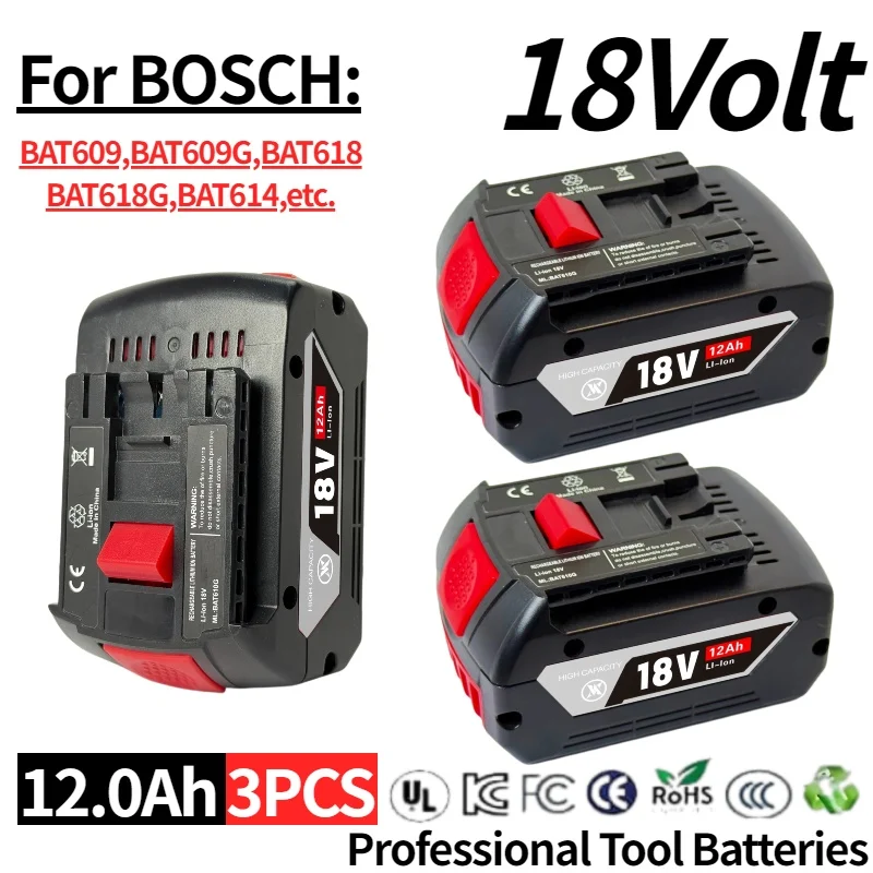 

Suitable for original Bosch power tools, 18V 12.0Ah lithium ion rechargeable battery replacement Bosch BAT622 BAT622G BAT618