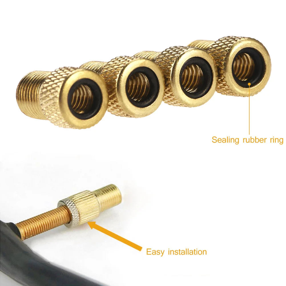 

8Pcs Bike to Valve Converter Copper Adapter Pump Repair Tools Compressor Suitable for Mountain Road Bike