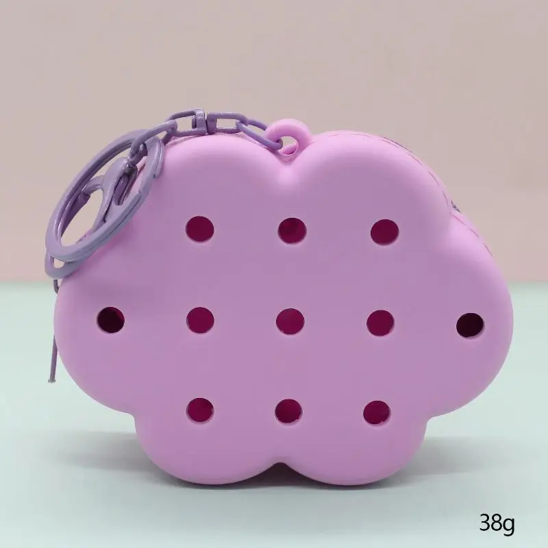 Mini-Geldbörse Cloud Flower Silikon-Geldbörse mit Reißverschluss, Mini-Größe, Kartenhalter, weiches Silikon, niedliche Löcher, Geldbeutel für Frauen. – Detail 9