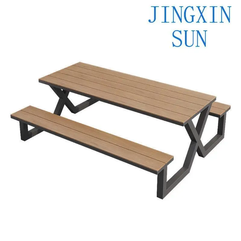 Outdoor one-piece park table and chair combination garden courtyard seat scenic spot   bench square  table