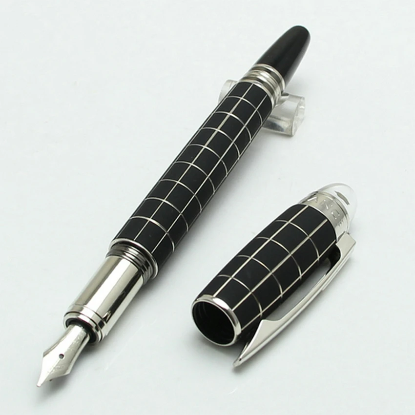 High Quality Luxury Monte Mb Midnight Black Resin Ballpoint Pen Blance Best Rollerball Fountain Pens with Number Office Gift Set